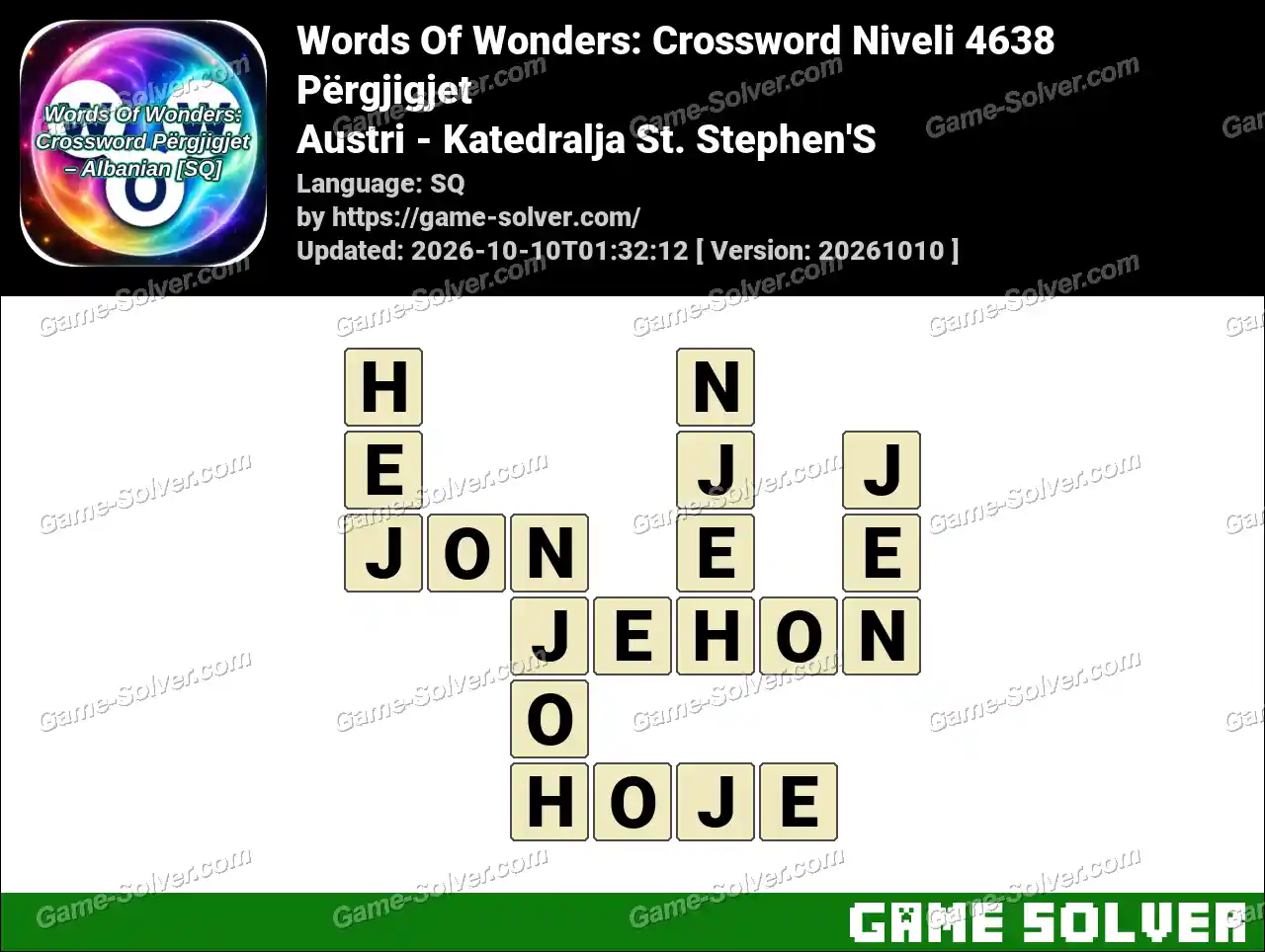 Words Of Wonders: Crossword Niveli 4638 Përgjigjet – Austri – Katedralja St. Stephen’S